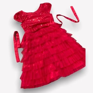 Girls Formal Red Sequins Dress 8